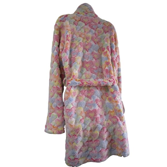 Aegean Apparel Plush Heart Sculpted Bathrobe S/M Multicolor Vintage Turkey GUC - Picture 3 of 16